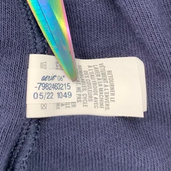 Offline by Aerie Womens XL Summer Lights French Terry Cropped Tank Navy Stretch - Picture 9 of 9